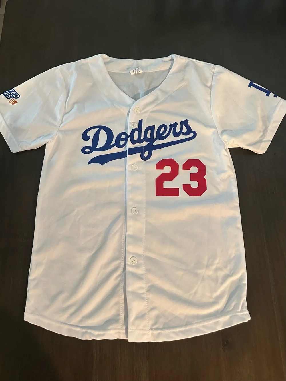 LA Dodgers Adrian Gonzalez #23 SGA Jersey Youth XL White Kellogg's Frosted Flake